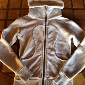 Lululemon light grey zip up (size 6)